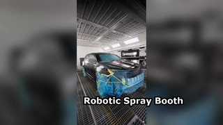 Высокоэффективная промышленная автоматизированная покрасочная камера CoatTech с роботизированной системой распыления, управляемой искусственным интеллектом